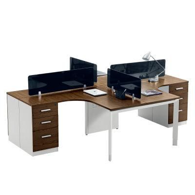 Modern Office Furniture Linear Shape 4 Seater Desk Workstation