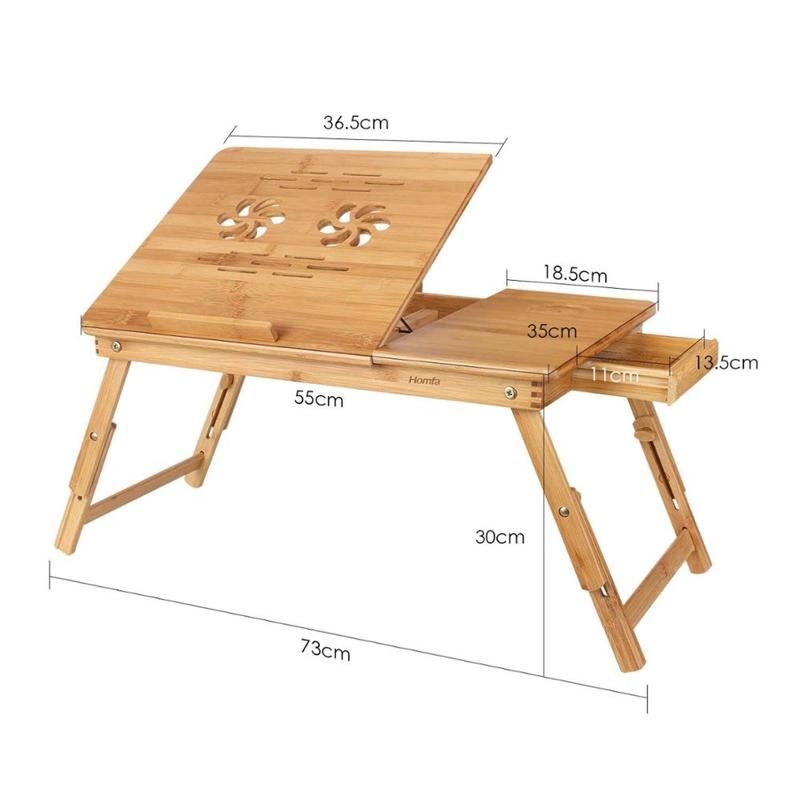 Hot Selling Bamboo Adjustable Foldable Laptop Table