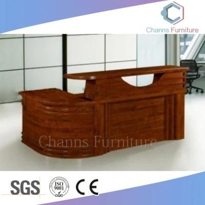 Elegant Design Curve Table Solid Wood Office Reception Desk (CAS-VA55)