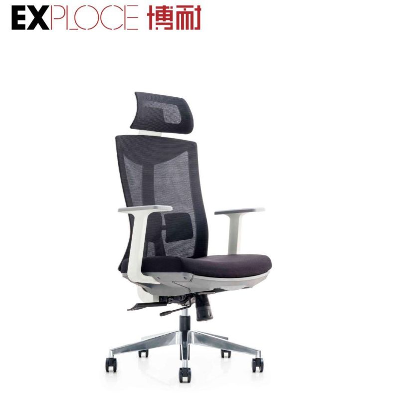 Waist Support Worker Computer Mesh Chair with Footrest Office Furniture