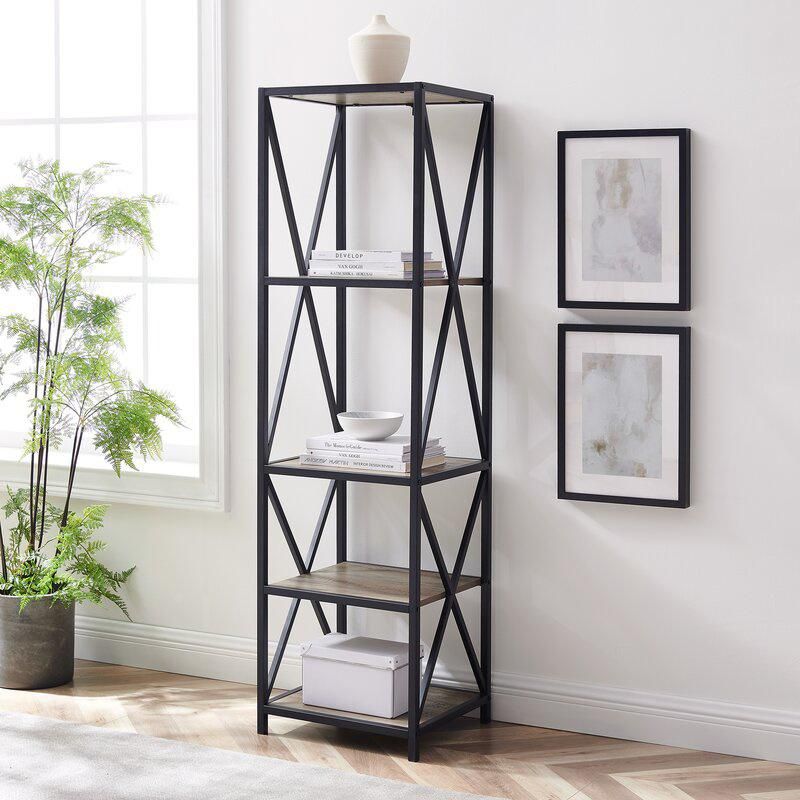 Home Furniture Supplier Fully Knock Down Metal Bookcase Book Storage Rack