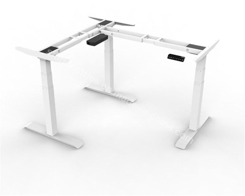 L Shape Electric Height Adjustable Sit Standing up Table Frame