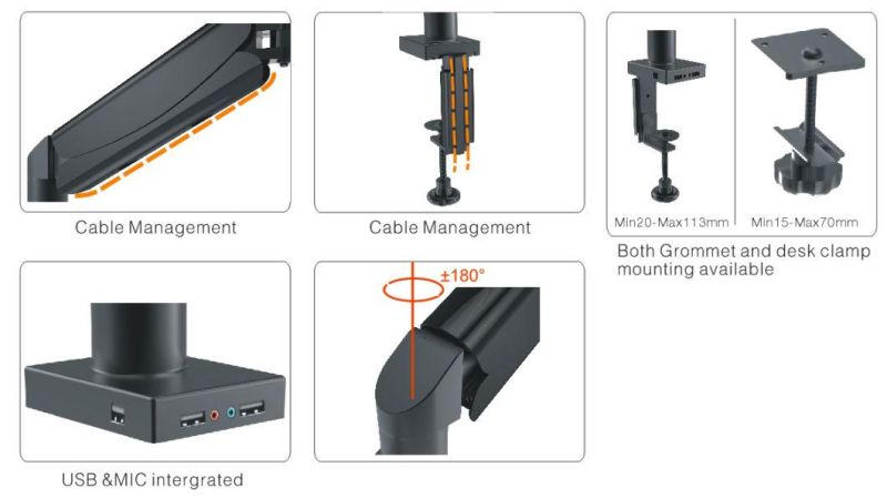 Gas Lift Desktop Mount (LCD 3006)