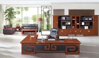 Traditional L Shape Office Table Luxury Wooden Executive Boss Office Table