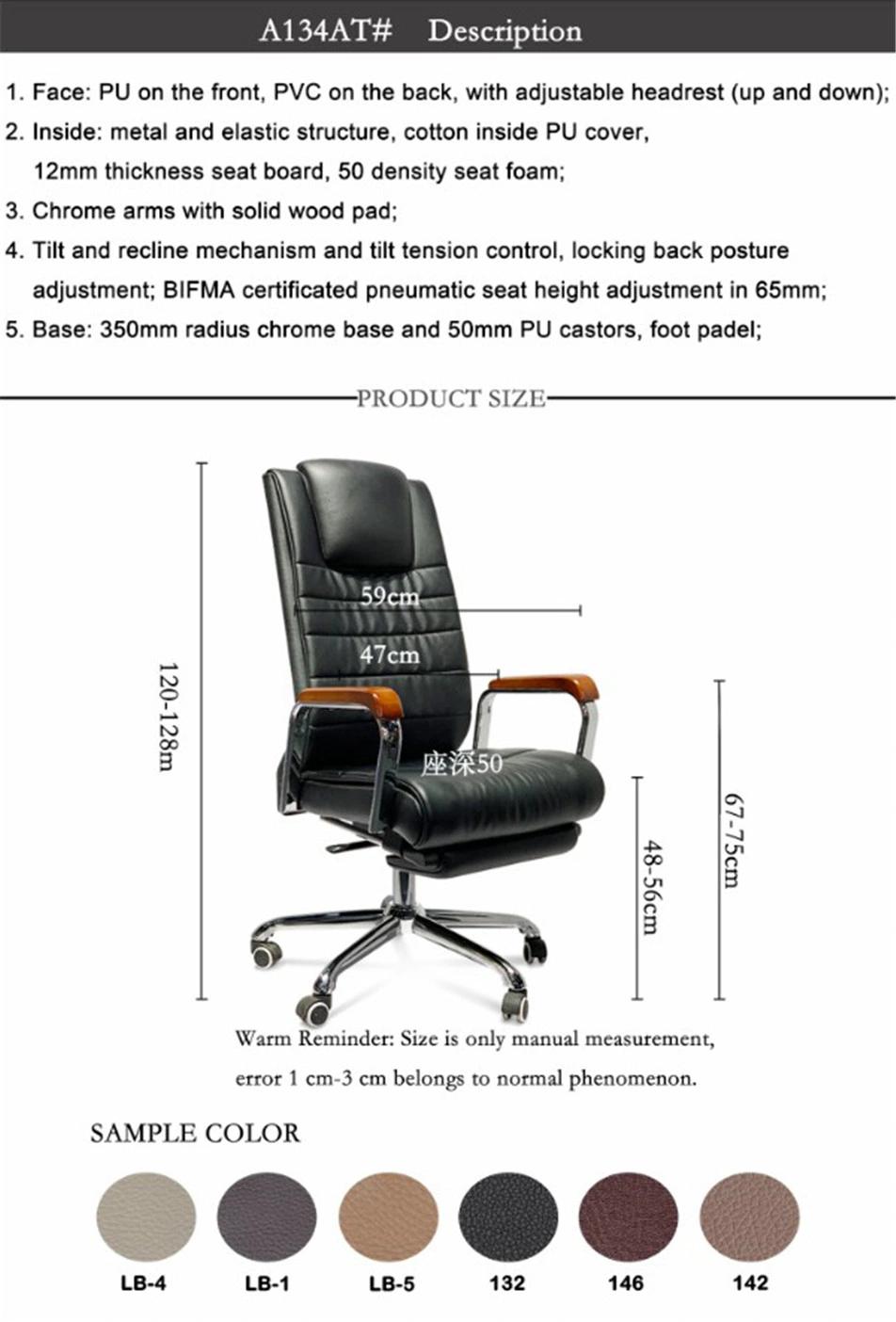 High Quality Adjustable Headrest Upholstered Desk Chair Computer Office Furniture Stool