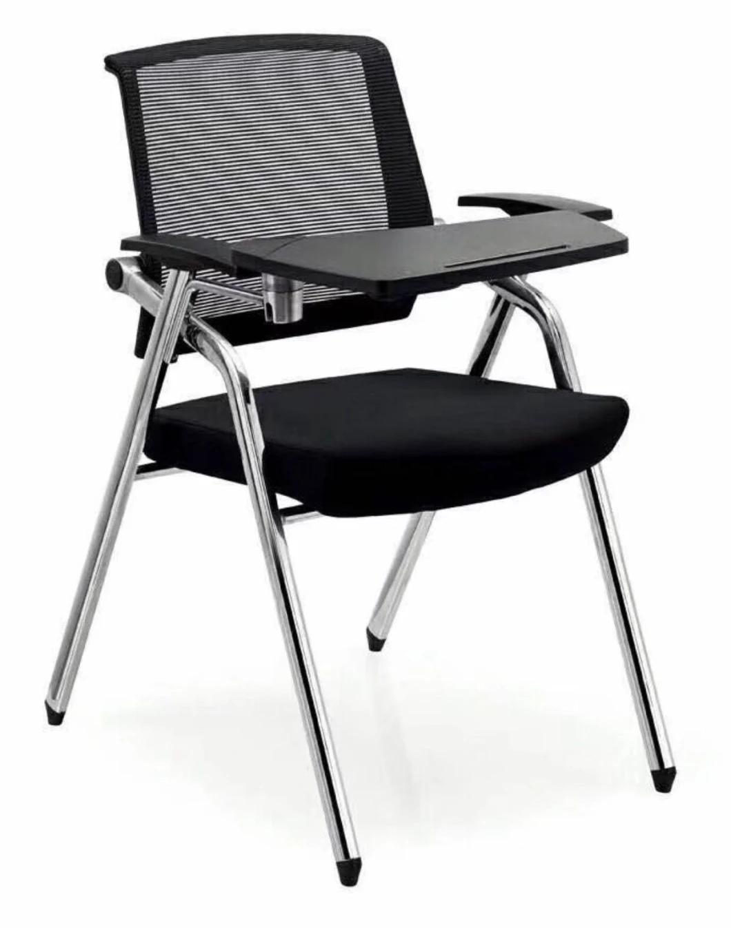 High Quality Folding Chair Office Training Room Chair Stackable Student Mesh Chair with Writing Pad