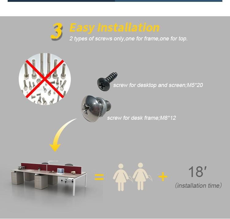 Fashion Good Price Staff Working Furniture Open Office Table Desk Set Design