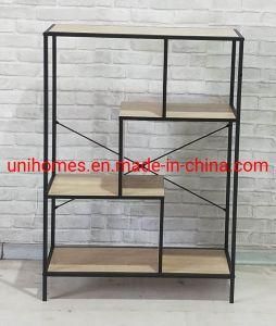 Bookcase, Rustic Wood and Metal Standing Bookshelf, Industrial Vintage Book Shelf Unit