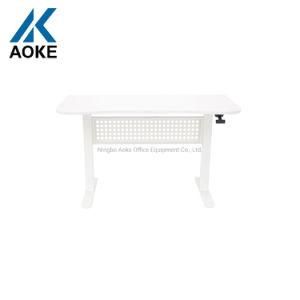 Modern Metal Frame Corner Wooden Board Computer Height Stand Desk