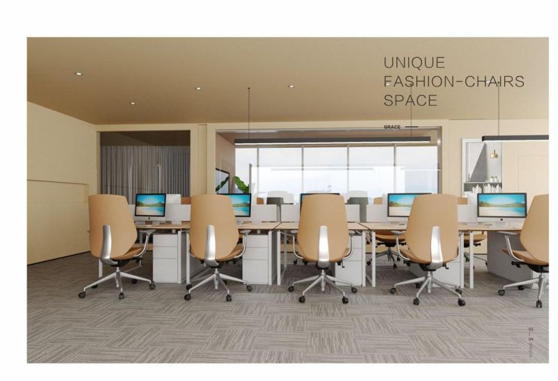 Fashion Unique High Half Leather Ergonomic Aluminum Executive Manager Boss Home Office Swivel Chair