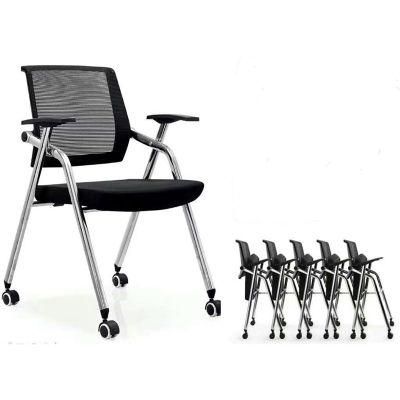 (M-OC263) Modern Furniture Mesh Fabric Folding Training Chair with Wheels