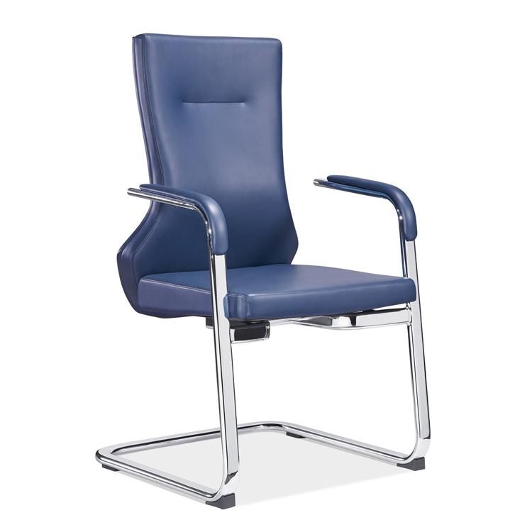 Leather Type Office Meeting Chair with Metal Chromed Base