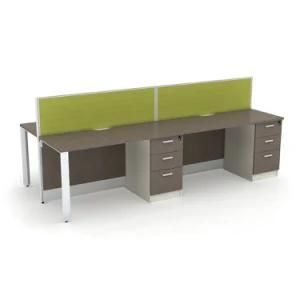 Call Center Aluminum Office Cubicle Shape Desk for 4 Person