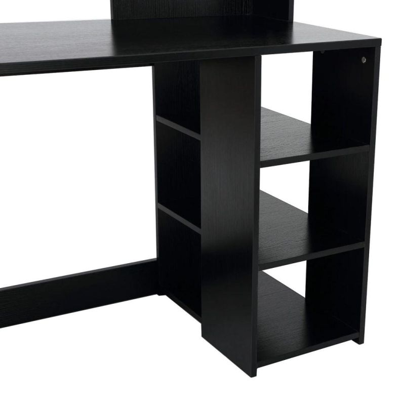 Amazonsfurntiure 55" Multi-Shelf Dorm and Home Office Desk Black