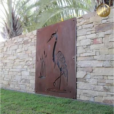 Laser Cut Metal Corten Steel Rectangular Garden Decorative Screen