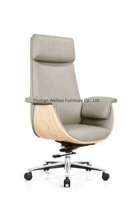 Tilting Mechanism with Lockable Function Aluminum Base PU Castor High Back Style PU/Leather Executive Chair Seat Chair