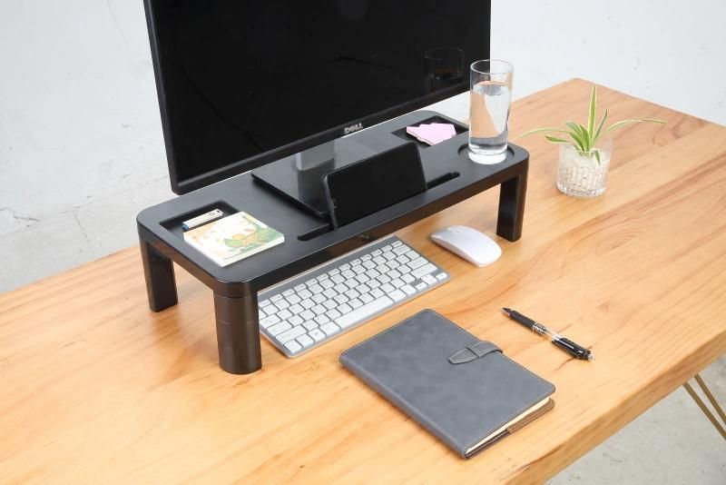 Low MOQ Cheap Height Adjustable Computer Screen Monitor Stand Riser Tray Laptop Desk Rack Laptop Monitor Stand