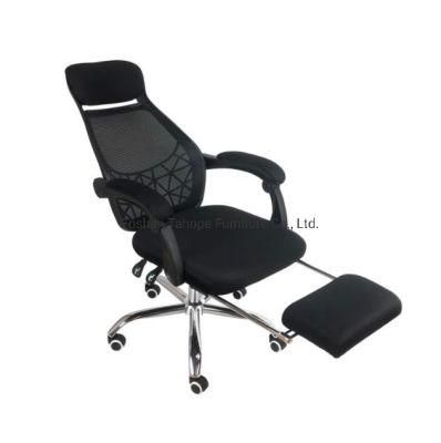 Luxury Black PC Racing Reclining Chair Leather Gaming Office Chair with Footrest