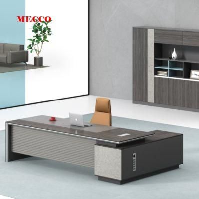 Office Furniture L Shape MFC E1 Comfortable Modern Wooden Boss Manager CEO Executive Office Table