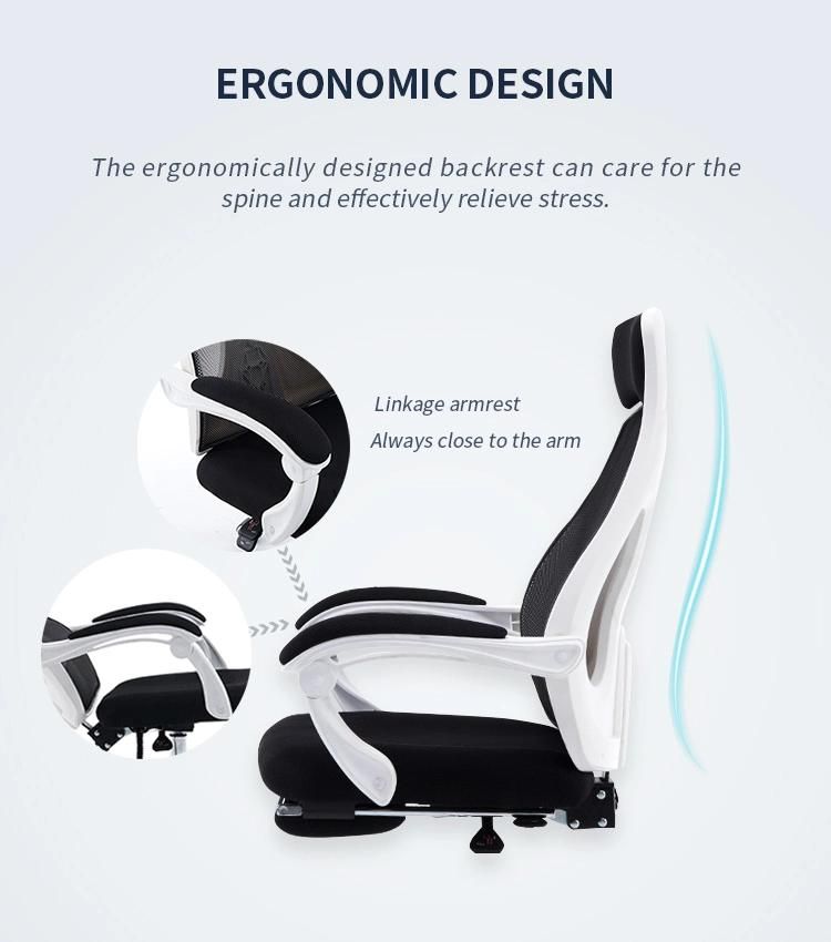 Free Sample Adjustable High Back Ergonomic Office Chair with Footrest