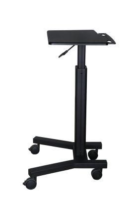 Silver/Black Mobile Computer Workstation Gas Lift up to 17&quot; Laptop