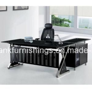 Metal Mesh Glass Top Office Table
