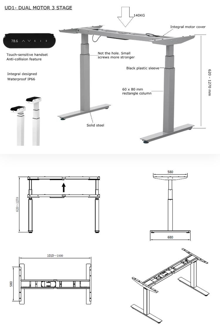 Electric Height Adjustable Standing Desk Sit Stand Desk