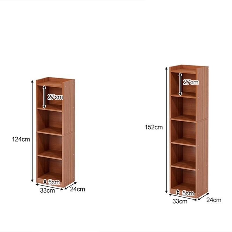 Bookcase Corner Cabinet Narrow Version Simple Floor Economical Storage Cabinet Storage Space Saving Small Corner Storage Bookcase