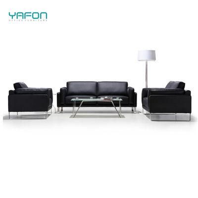 High Quality Modern Black Synthetic Leather Office Sofa Set Office Furniture Sofa