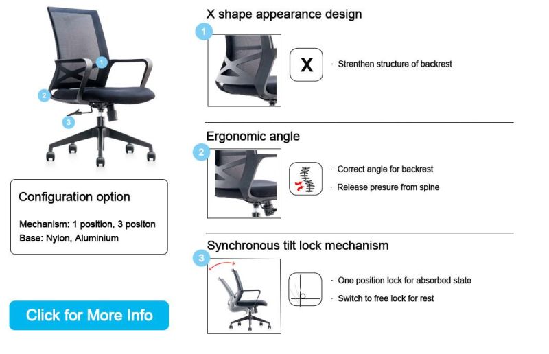 Office Height Adjustable Mesh Office Training Manager Conference Executive Chair