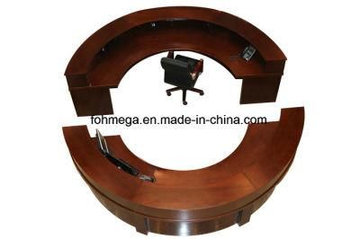 Wooden Semi Circle Reception Counter for Hotel
