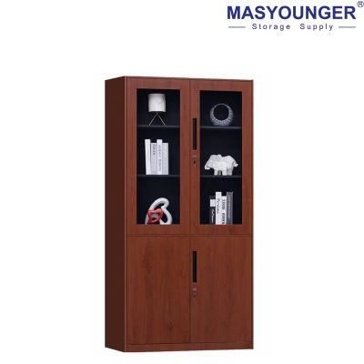 up Glass Steel Cupboard File Cabinet for Files Book Shelf
