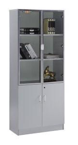 Melamine Bookcase with Aluminum Frame New Design Office Furniture 2019 2 Door 3 Door Bookshelf File Cabinet