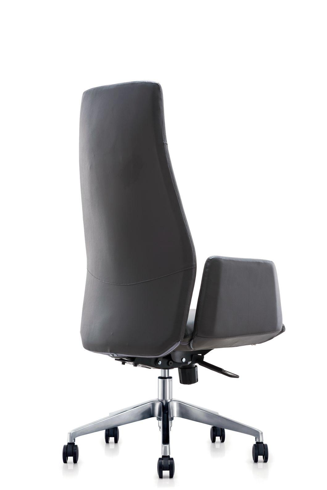 High Back Style Aluminum Base PU Castor Chromed Finished Gas Lift PU/Leather Upholstery for Seat and Back Chair