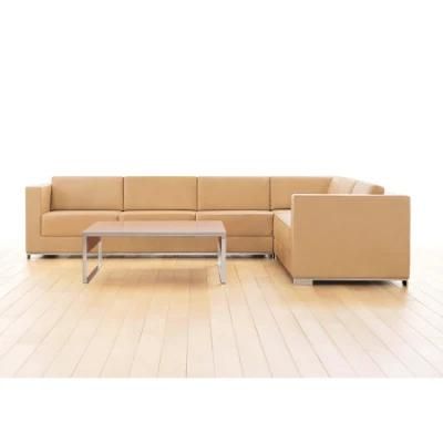 Commercial Office Modern Style with Wooden L-Shape Sofa Use in Home and Office Fabric Sofa