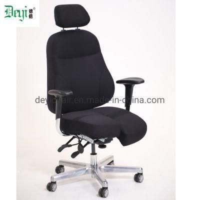 5 Lever Heavy Duty Mechanism Nylon Castor with Height Adjustable PU Arms and Headrest 350mm Aluminum Base Chair