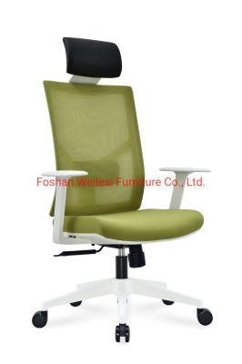 Simple Tilting Mechanism Mesh Back Foam Seat Cushion with Headrest BIFMA Nylon Base High Back Office Chair