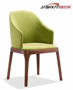 High Quality Green Fabric Office Visitor Swivel Chair with Solid -Wood Base