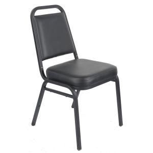 Modern Black Office Chair for Conference with Vinyl Upholstered