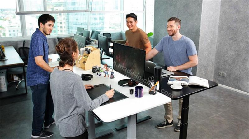 Three Sections 640-1290mm Electric Height Adjustable Sit Standing up Desk