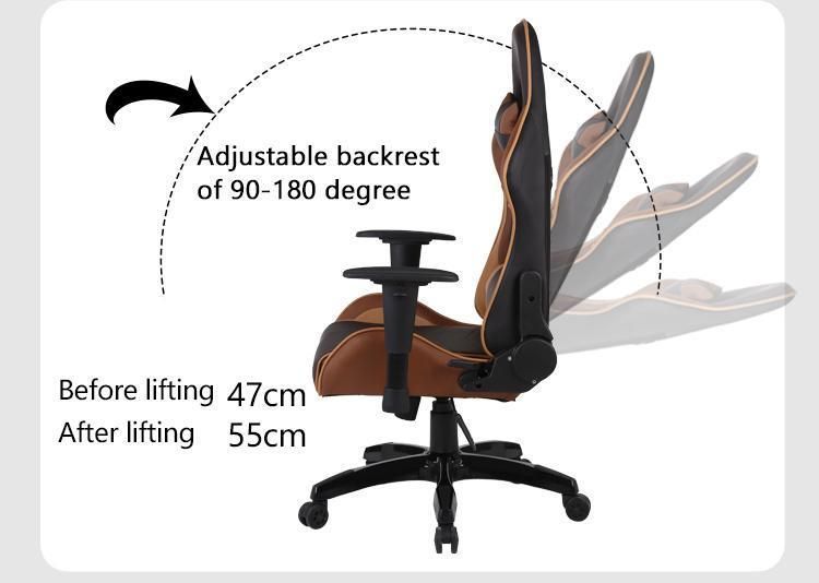 Modern Adjustable Leather Swivel PU RGB Gaming Racing Chair