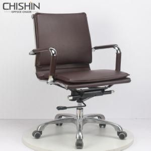 Popular Middle Back Boss Swivel Revolving Manager Executive Office Computer Leather Chair