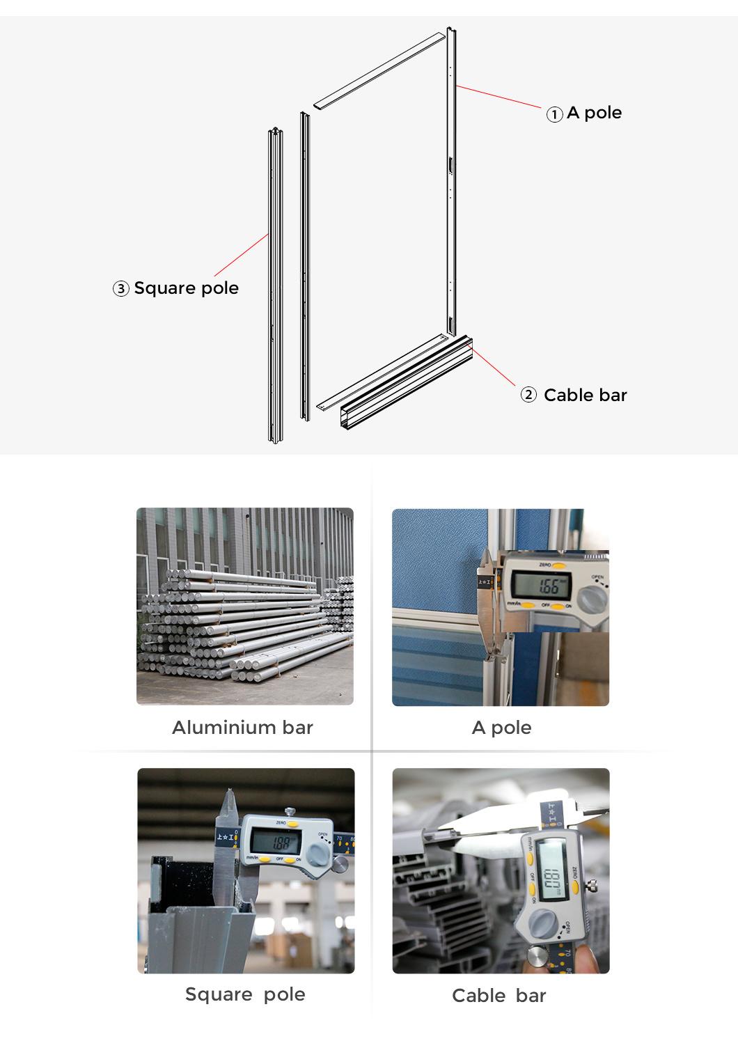 China Manufacturer High Quality Office Furniture Aluminium 4 Seater Staff Workstation