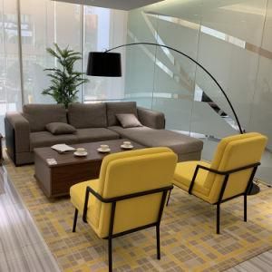 High Quality Leather Eco-Friendly Curved Wood Sofa
