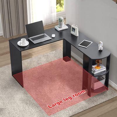 L-Shaped Computer Desk with Wider Desktop and Large Storage Space