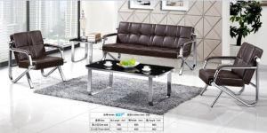 Leisure Popular Waiting Office Leather Sofa with Metal Leg