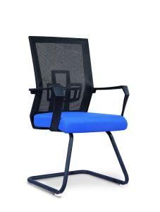 Black Mesh Blue Seat Corner Cut Armrest Guest Gaming Visitor Chair