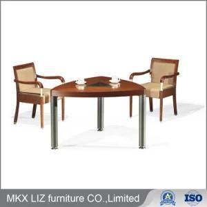 Rectangular Small Wood Meeting Confee Table with Metal Base (H103)