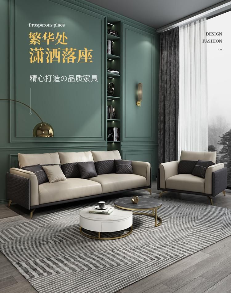 Toss Cushion Low Armrest Metal Sofa Foot Sofa 3 Piece Set with Linear Structure