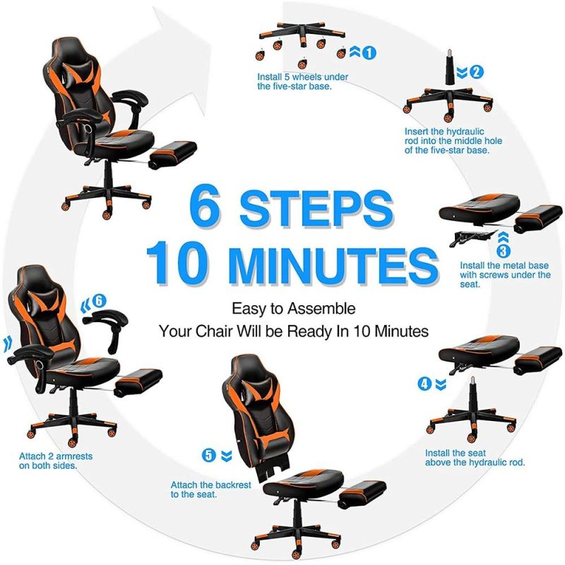 Factory Wholesale Customized Massage PC Chair with Footrest